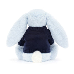 Bashful Blue Bunny with Personalized Navy Jumper - Jellycat Discount