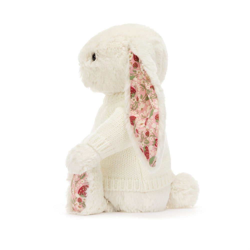Blossom Cream Bunny 'Berry' with Personalized Cream Jumper - Jellycat Sale