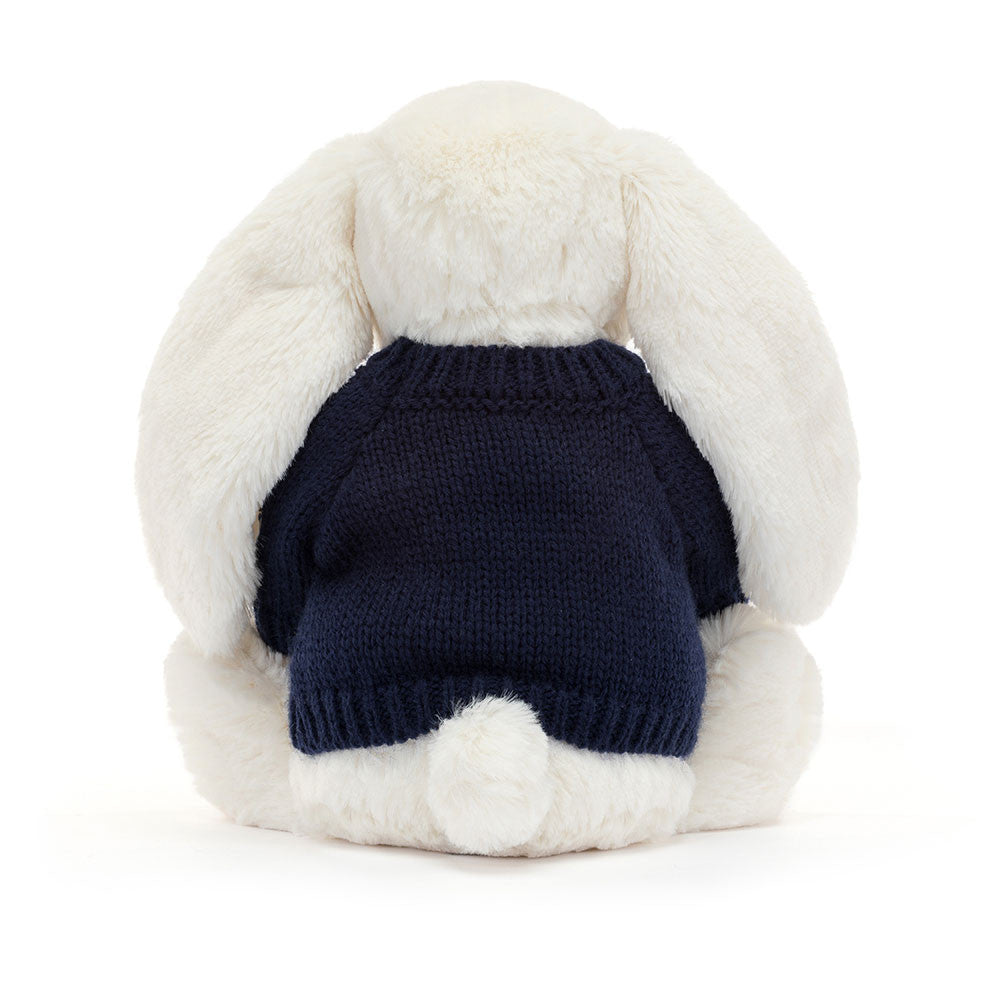 Bashful Twinkle Bunny with Personalized Navy Jumper - Jellycat Sale