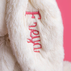 Personalized Cream Bunny with Rose - Jellycat