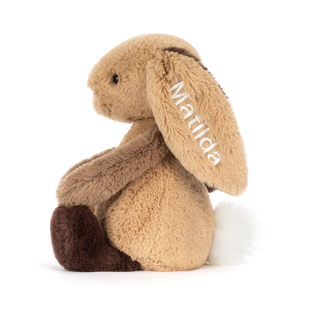 Personalized Bashful Patchwork Brown Bunny Original - Jellycat For Sale