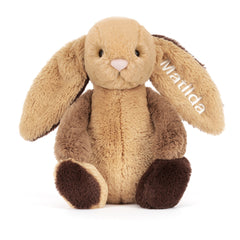 Personalized Bashful Patchwork Brown Bunny Original - Jellycat For Sale