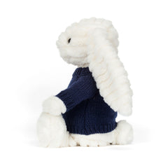Bashful Luxe Bunny Nimbus with Personalized Navy Jumper - Jellycat Sale