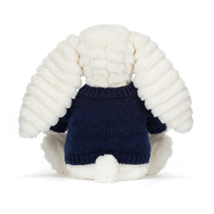 Bashful Luxe Bunny Nimbus with Personalized Navy Jumper - Jellycat Sale