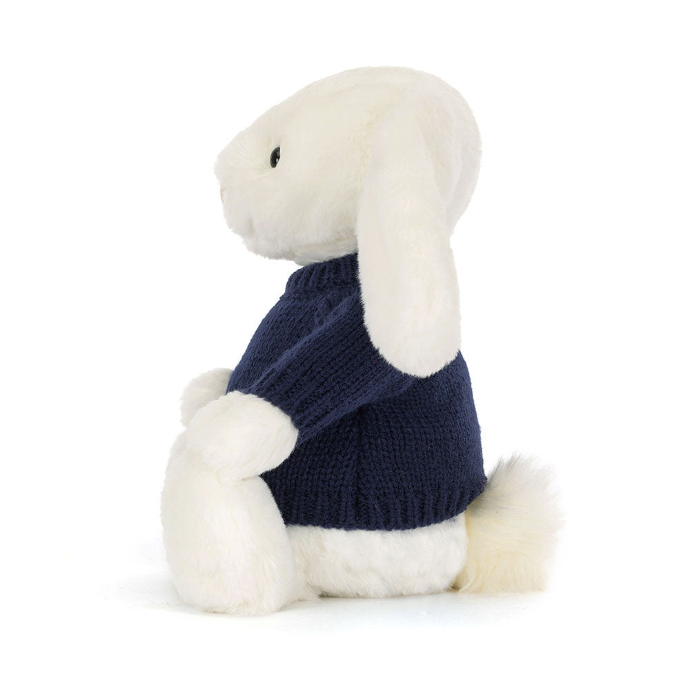 Bashful Luxe Bunny Luna with Personalized Navy Jumper - Jellycat Discount
