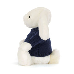 Bashful Luxe Bunny Luna with Personalized Navy Jumper - Jellycat Discount