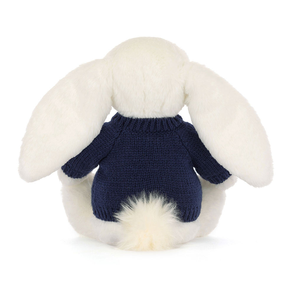 Bashful Luxe Bunny Luna with Personalized Navy Jumper - Jellycat Discount