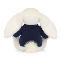 Bashful Luxe Bunny Luna with Personalized Navy Jumper - Jellycat Discount