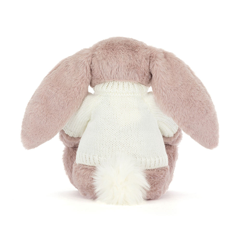 Bashful Luxe Bunny Rosa with Personalized Cream Jumper - Jellycat