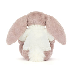 Bashful Luxe Bunny Rosa with Personalized Cream Jumper - Jellycat