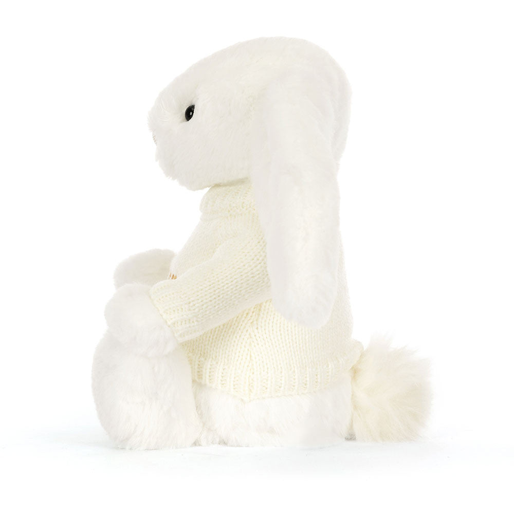 Bashful Luxe Bunny Luna with Personalized Cream Jumper - Jellycat For Sale
