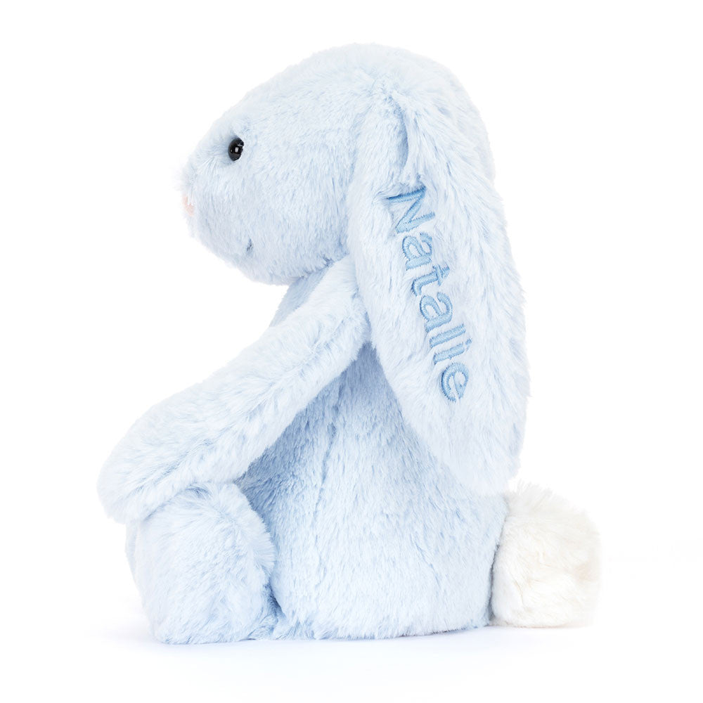 Personalized Bashful Blue Bunny Medium - Jellycat Sale