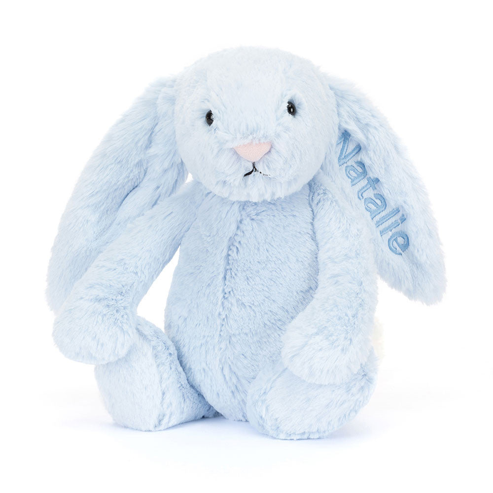 Personalized Bashful Blue Bunny Medium - Jellycat Sale