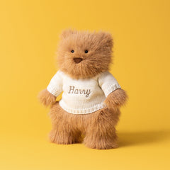 Bartholomew Bear Bouffant with Personalized Cream Jumper - Jellycat