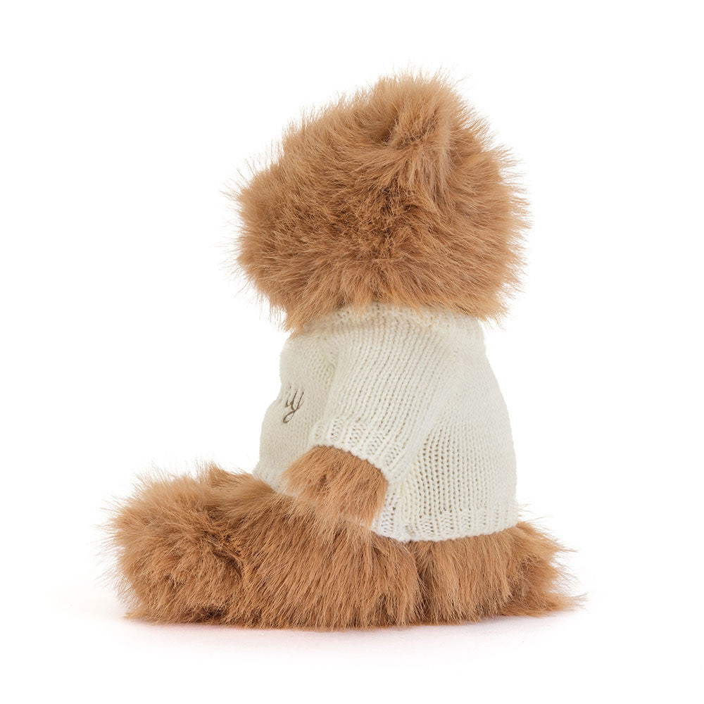 Bartholomew Bear Bouffant with Personalized Cream Jumper - Jellycat