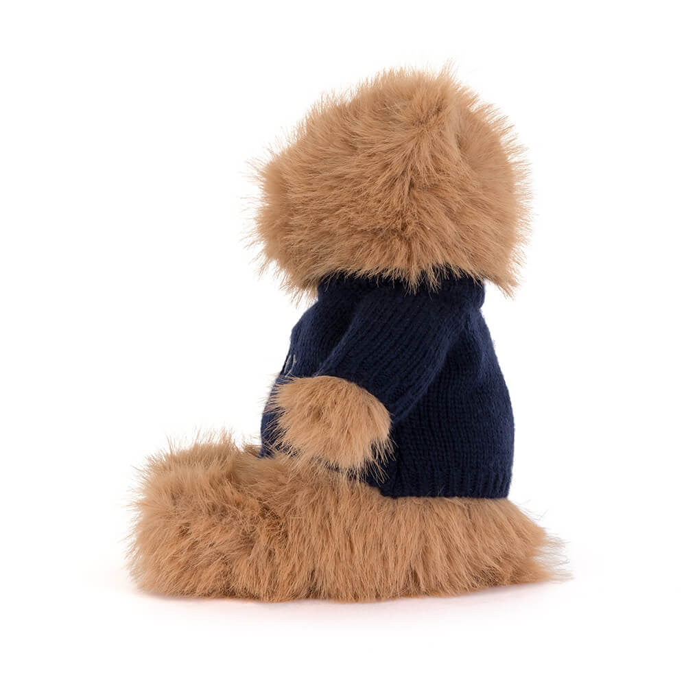 Bartholomew Bear Bouffant with Personalized Navy Jumper - Jellycat For Sale