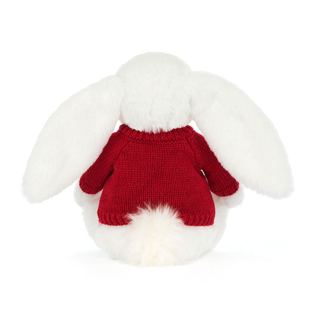Bashful Luxe Bunny Luna with Personalized Red Jumper - Jellycat Sale