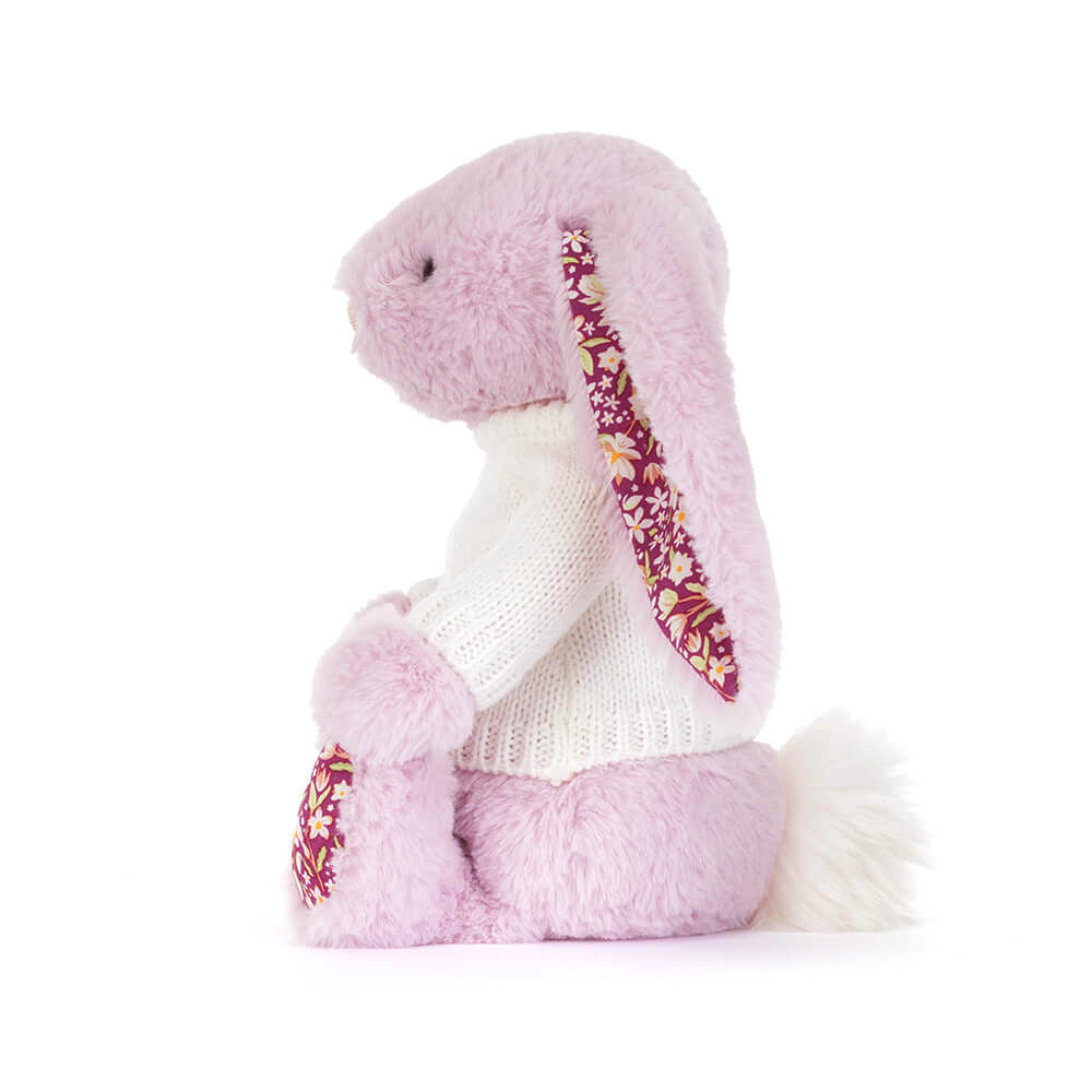 Thistlepop Blossom Luxe Bunny with Personalized Cream Jumper - Jellycat For Sale
