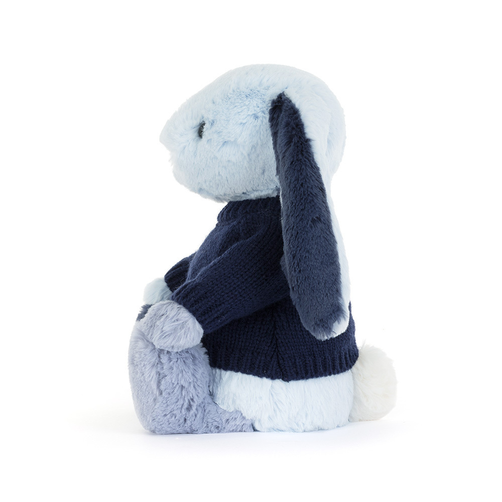 Puddlesea Bunny with Personalized Navy Jumper - Jellycat Sale