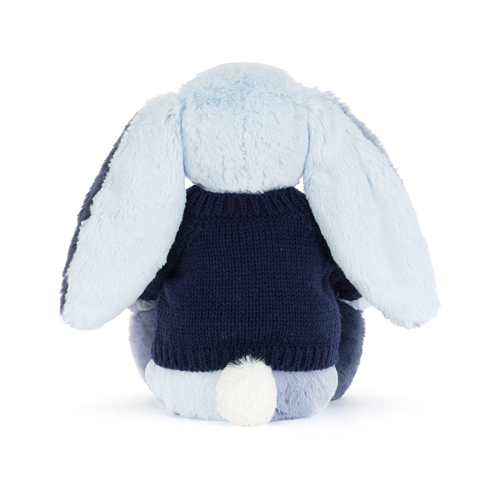 Puddlesea Bunny with Personalized Navy Jumper - Jellycat Sale