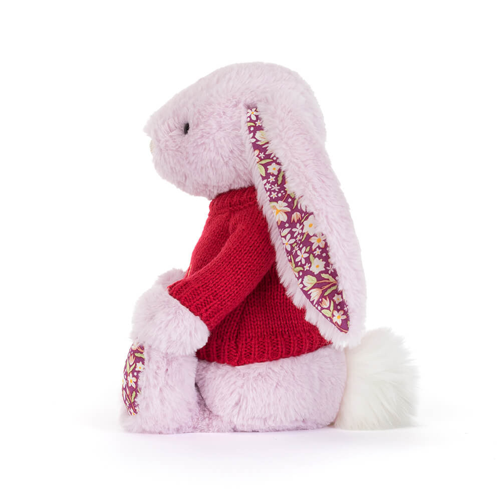 Thistlepop Blossom Luxe Bunny with Personalized Red Jumper - Jellycat Sale