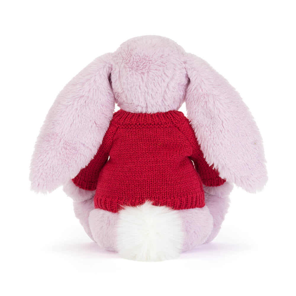 Thistlepop Blossom Luxe Bunny with Personalized Red Jumper - Jellycat Sale