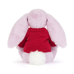 Thistlepop Blossom Luxe Bunny with Personalized Red Jumper - Jellycat Sale