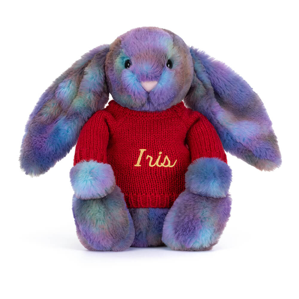 Zodihop Luxe Bunny with Personalized Red Jumper - Jellycat Online