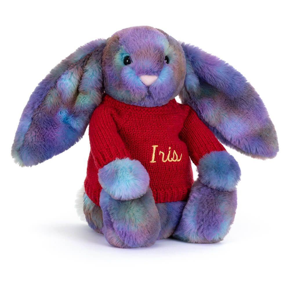 Zodihop Luxe Bunny with Personalized Red Jumper - Jellycat Online