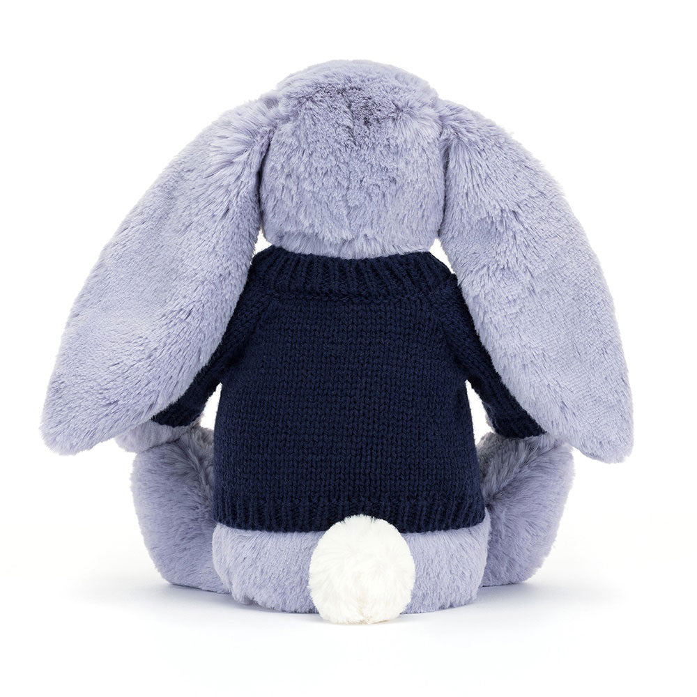 Bashful Viola Bunny with Personalized Navy Jumper - Jellycat Sale