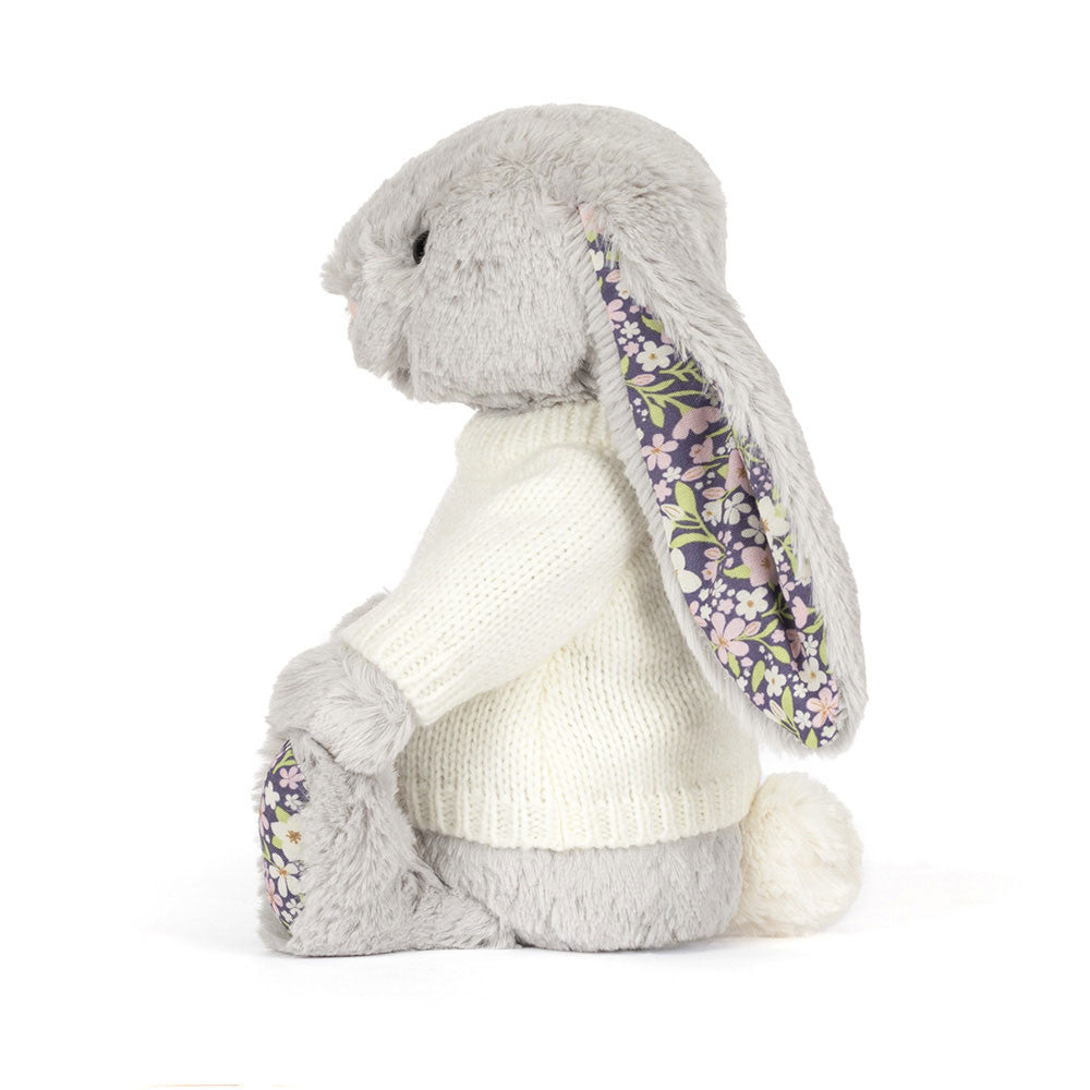 Blossom Silver Bunny 'Bloom' with Personalized Cream Jumper - Jellycat Discount
