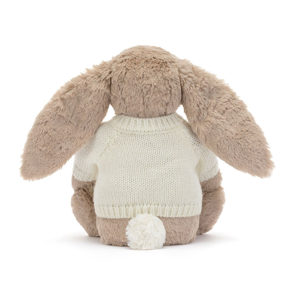 Blossom Beige Bunny 'Petal' with Personalized Cream Jumper - Jellycat