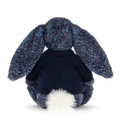 Hopscone Luxe Bunny with Personalized Navy Jumper - Jellycat Online