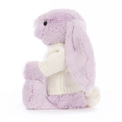 Bashful Lilac Bunny with Personalized Cream Jumper - Jellycat For Sale