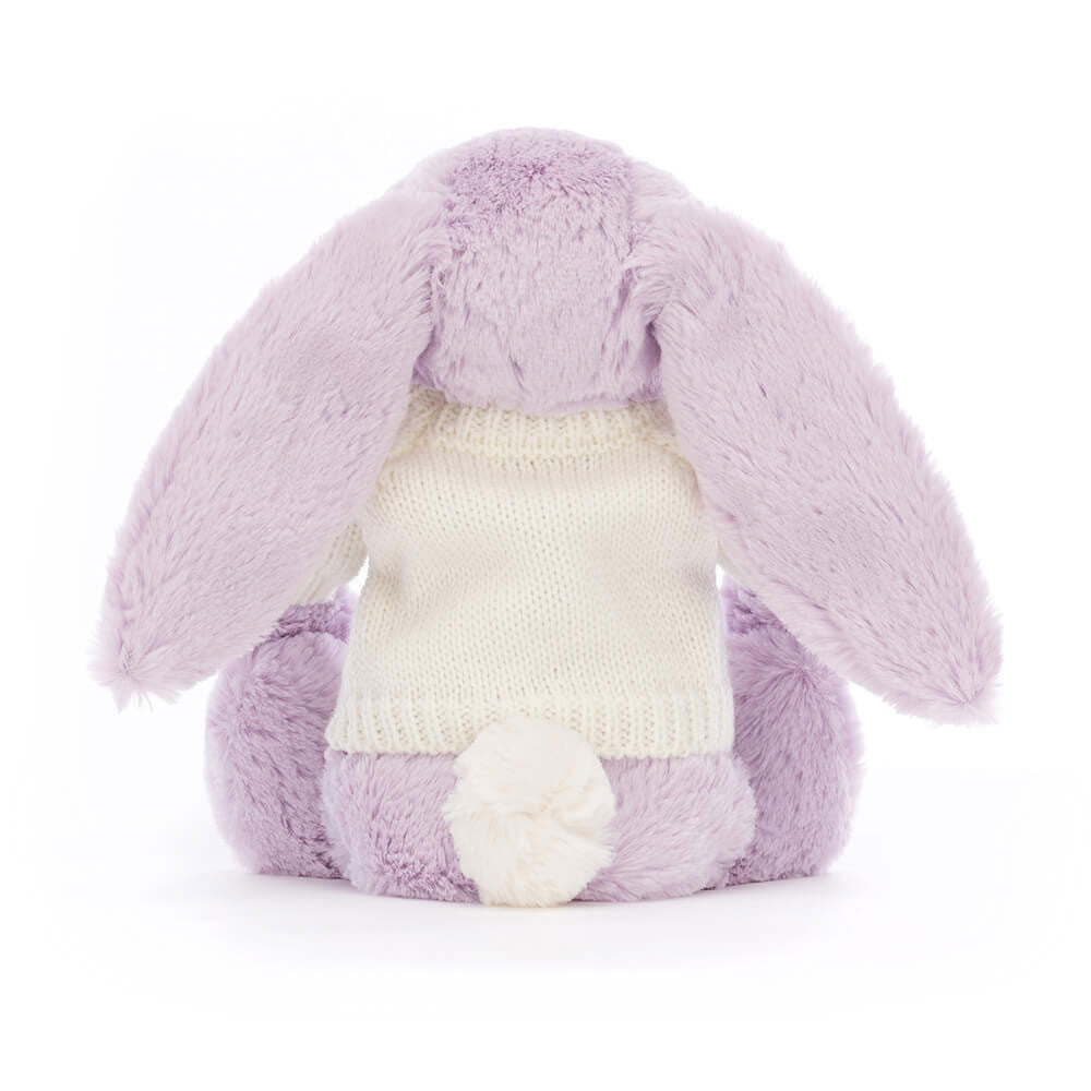 Bashful Lilac Bunny with Personalized Cream Jumper - Jellycat For Sale