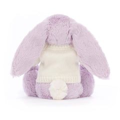 Bashful Lilac Bunny with Personalized Cream Jumper - Jellycat For Sale