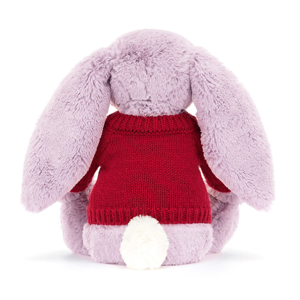 Bashful Lilac Bunny with Personalized Red Jumper - Jellycat Online